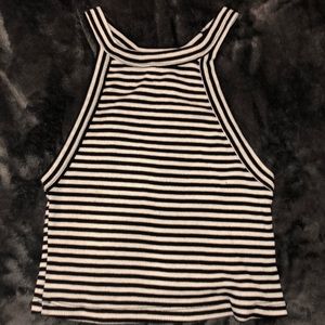 Haltered striped crop top